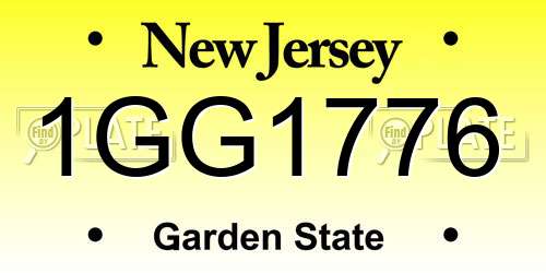 1GG1776 New Jersey License Plate