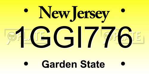 1GGI776 New Jersey License Plate