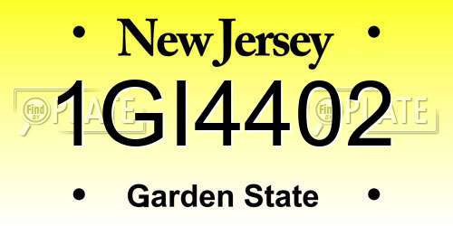1GI4402 New Jersey License Plate
