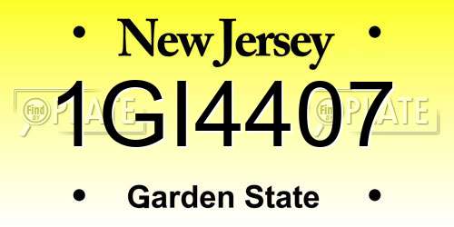 1GI4407 New Jersey License Plate