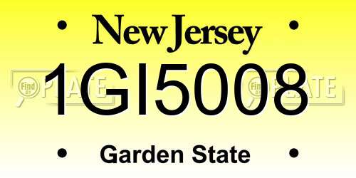 1GI5008 New Jersey License Plate