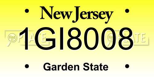 1GI8008 New Jersey License Plate
