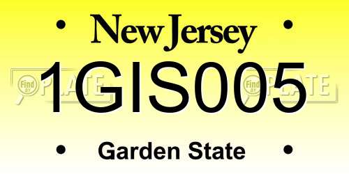 1GIS005 New Jersey License Plate