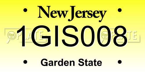 1GIS008 New Jersey License Plate
