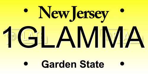 1GLAMMA New Jersey License Plate