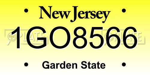 1GO8566 New Jersey License Plate