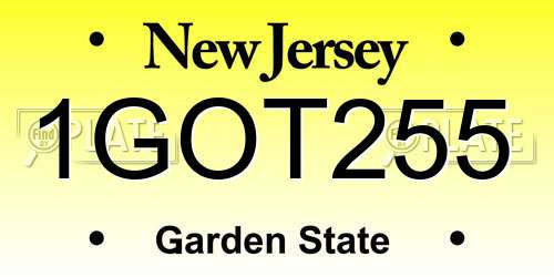 1GOT255 New Jersey License Plate