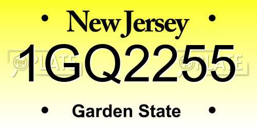 1GQ2255 New Jersey License Plate