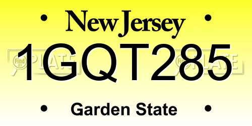 1GQT285 New Jersey License Plate