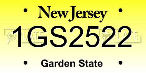 1GS2522 New Jersey License Plate
