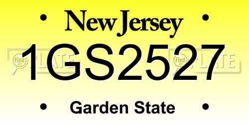 1GS2527 New Jersey License Plate