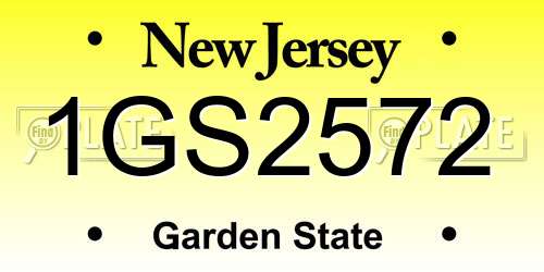 1GS2572 New Jersey License Plate