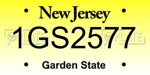 1GS2577 New Jersey License Plate