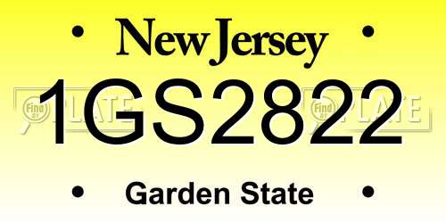 1GS2822 New Jersey License Plate