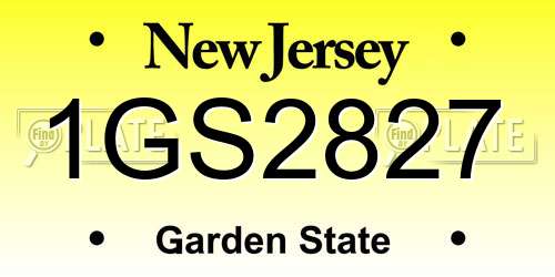 1GS2827 New Jersey License Plate