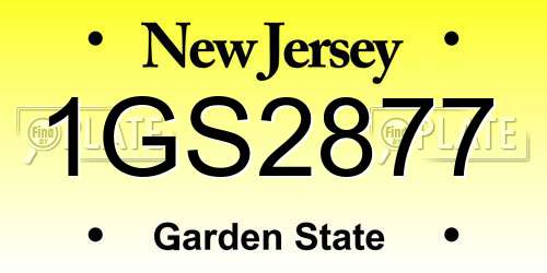 1GS2877 New Jersey License Plate