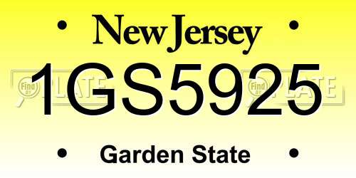 1GS5925 New Jersey License Plate
