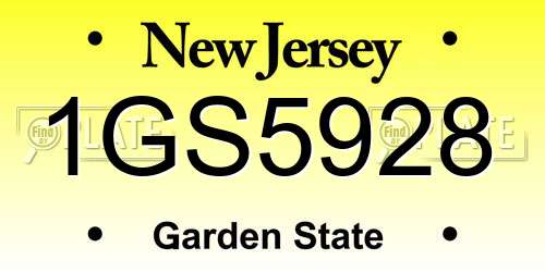 1GS5928 New Jersey License Plate