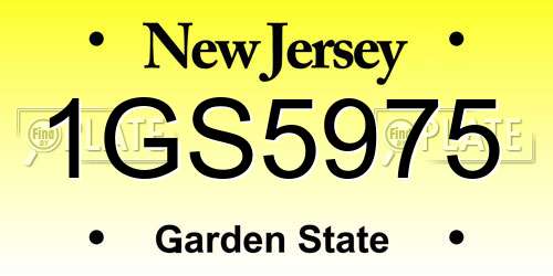 1GS5975 New Jersey License Plate
