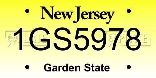 1GS5978 New Jersey License Plate