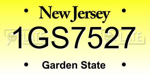 1GS7527 New Jersey License Plate