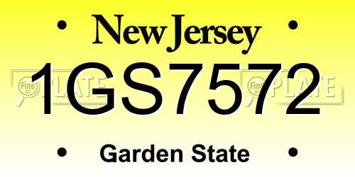 1GS7572 New Jersey License Plate