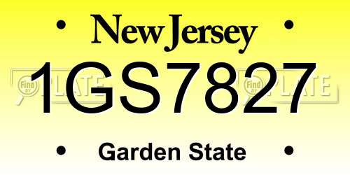 1GS7827 New Jersey License Plate