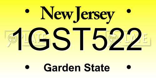 1GST522 New Jersey License Plate