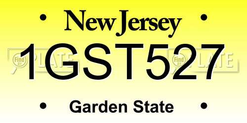 1GST527 New Jersey License Plate