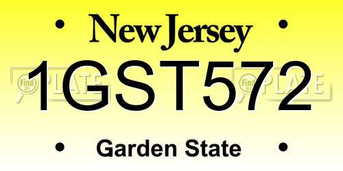 1GST572 New Jersey License Plate