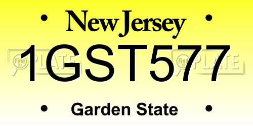 1GST577 New Jersey License Plate