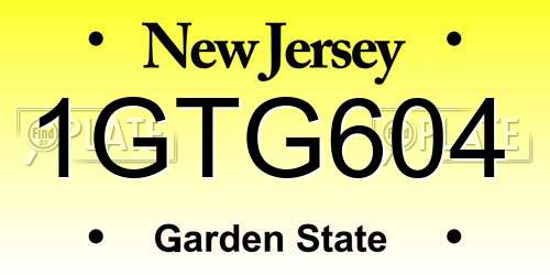 1GTG604 New Jersey License Plate