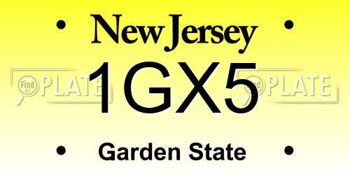 1GX5 New Jersey License Plate