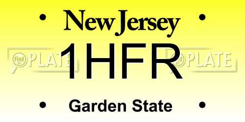 1HFR New Jersey License Plate