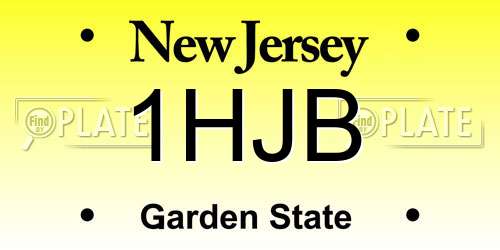 1HJB New Jersey License Plate