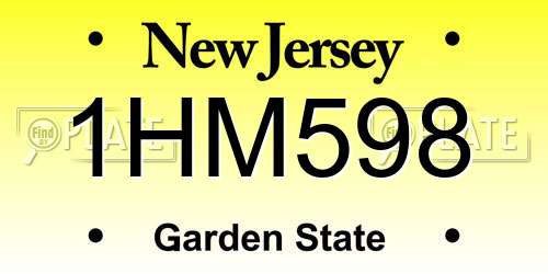 1HM598 New Jersey License Plate