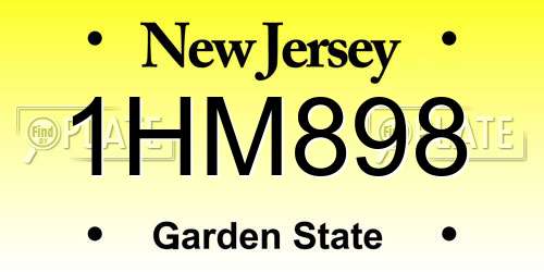 1HM898 New Jersey License Plate