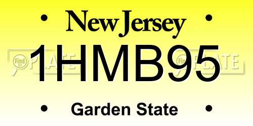 1HMB95 New Jersey License Plate