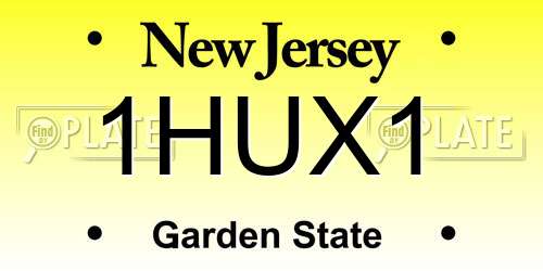 1HUX1 New Jersey License Plate