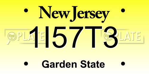 1I57T3 New Jersey License Plate