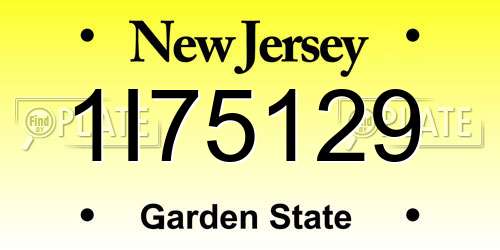 1I75129 New Jersey License Plate