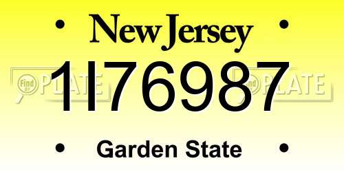 1I76987 New Jersey License Plate