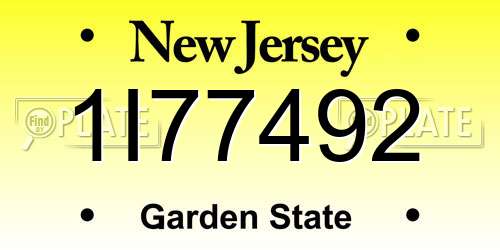 1I77492 New Jersey License Plate