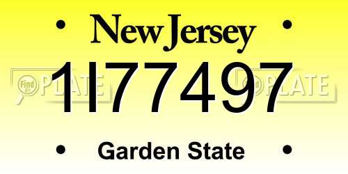 1I77497 New Jersey License Plate