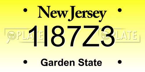 1I87Z3 New Jersey License Plate