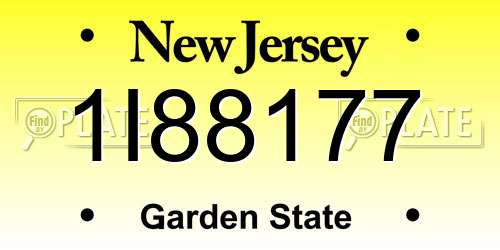 1I88177 New Jersey License Plate