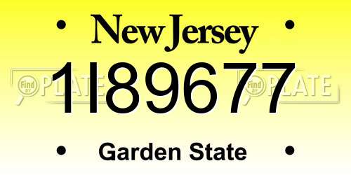 1I89677 New Jersey License Plate