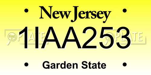 1IAA253 New Jersey License Plate
