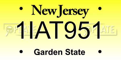 1IAT951 New Jersey License Plate