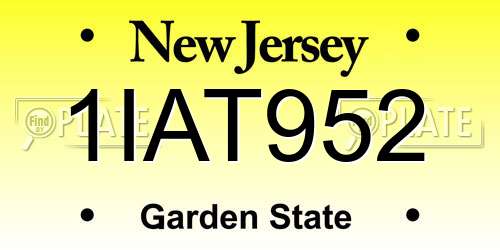 1IAT952 New Jersey License Plate